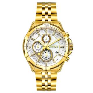 ΡΟΛΟΙ BREEZE 212191.2 BREEZE Empressa Crystals Chronograph Gold Stainless Steel Bracelet