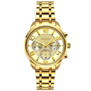 ΡΟΛΟΙ BREEZE 212211.1 BREEZE Myrina Crystals Chronograph Gold Stainless Steel Bracelet