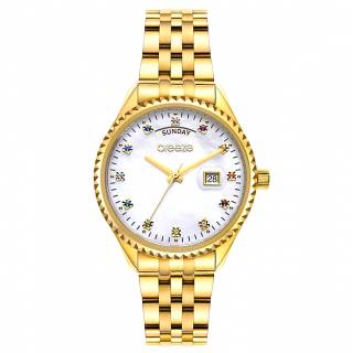 ΡΟΛΟΙ BREEZE 212251.2 BREEZE Glacier Swarovski Gold Stainless Steel Bracelet