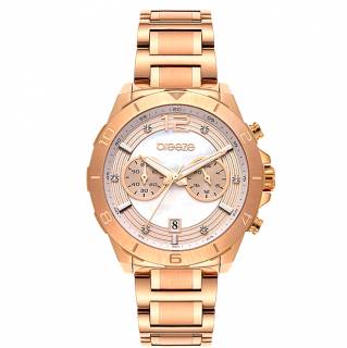 ΡΟΛΟΙ BREEZE 212281.4 BREEZE Prestinia Swarovski Chronograph Rose Gold Stainless Steel Bracelet