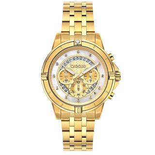 ΡΟΛΟΙ BREEZE 212311.1 BREEZE Divinia Crystals Chronograph Gold Stainless Steel Bracelet