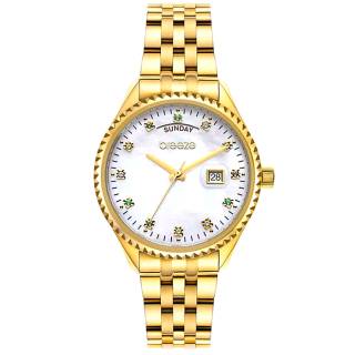 ΡΟΛΟΙ BREEZE 212401.2 BREEZE Glacier Swarovski Gold Stainless Steel Bracelet