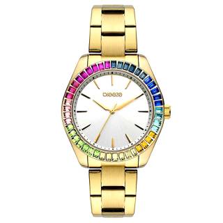 ΡΟΛΟΙ BREEZE 212411.7 BREEZE Prismatic Crystals  Gold Stainless Steel Bracelet