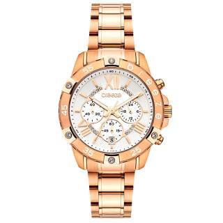 ΡΟΛΟΙ BREEZE 212441.4 BREEZE Spectacolo Swarovski Chronograph Rose Gold Stainless Steel Bracelet