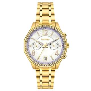 ΡΟΛΟΙ BREEZE  212451.1 BREEZE Crystal Swarovski Dual Time Gold Stainless Steel Bracelet