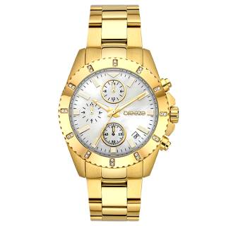 ΡΟΛΟΙ BREEZE  212461.1BREEZE Obsession Swarovski Chronograph Gold Stainless Steel Bracelet