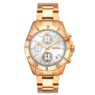 ΡΟΛΟΙ BREEZE  212461.4 BREEZE Obsession Swarovski Chronograph Rose Gold Stainless Steel Bracelet