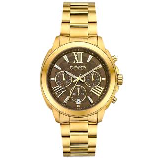 ΡΟΛΟΙ BREEZE  212481.8 BREEZE Chronique Chronograph Gold Stainless Steel Bracelet