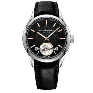 Ρολόι RAYMOND WEIL 2780-SL5-20001 RAYMOND WEIL Freelancer Automatic Black Leather Strap