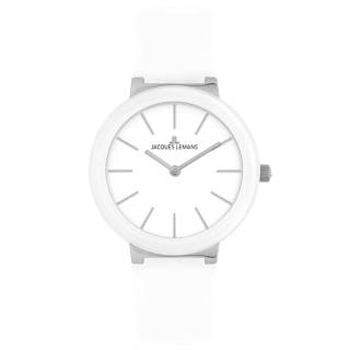 Ρολόι Jacques LEMANS 42-9B Jacques LEMANS Monaco White Leather Strap