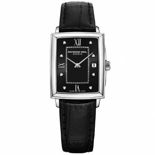 Ρολόι RAYMOND 5925-STC-00295 RAYMOND WEIL Toccata Diamonds Black Leather Strap