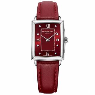 Ρολόι RAYMOND 5925-STC-00451 RAYMOND WEIL Toccata Diamonds Red Leather Strap