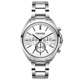 ΡΟΛΟΙ BREEZE 612031.1 BREEZE GlowRaider Chronograph Silver Stainless Steel Bracelet