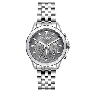 ΡΟΛΟΙ BREEZE  612131.2 BREEZE Invernia Chronograph Silver Stainless Steel Bracelet