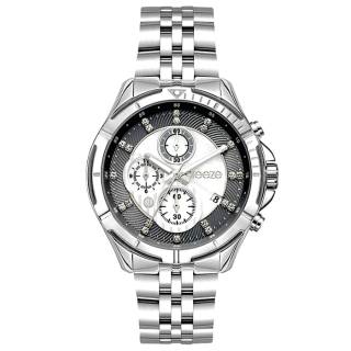 ΡΟΛΟΙ BREEZE 612191.2 BREEZE Empressa Crystals Chronograph Silver Stainless Steel Bracelet