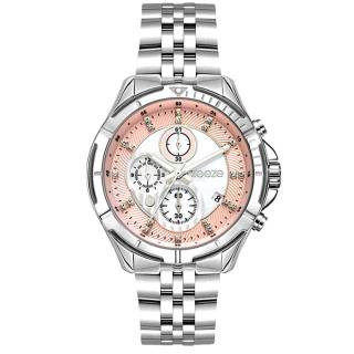 ΡΟΛΟΙ BREEZE 612191.4 BREEZE Empressa Crystals Chronograph Silver Stainless Steel Bracelet