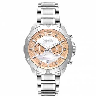 ΡΟΛΟΙ BREEZE 612281.4 BREEZE Prestinia Swarovski Chronograph Silver Stainless Steel Bracelet