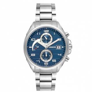 ΡΟΛΟΙ BREEZE 612302.3  BREEZE Nocturna Chronograph Silver Stainless Steel Bracelet