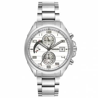 ΡΟΛΟΙ BREEZE 612302.4  BREEZE Nocturna Chronograph Silver Stainless Steel Bracelet