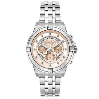 ΡΟΛΟΙ BREEZE 612311.4 BREEZE Divinia Crystals Chronograph Silver Stainless Steel Bracelet