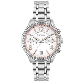 ΡΟΛΟΙ BREEZE  612451.4 BREEZE Crystal Swarovski Dual Time Silver Stainless Steel Bracelet