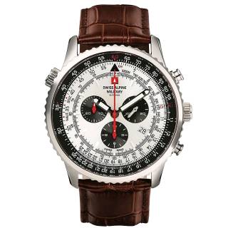 ΡΟΛΟΙ SWISS ALPINE MILITARY SAM7078.9532 SWISS ALPINE MILITARY Spirit Chronograph  Brown Leather Strap