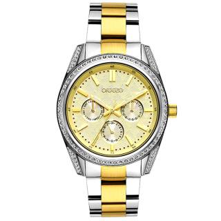 ΡΟΛΟΙ BREEZE 712201.2 BREEZE Floris Crystals Two Tone Stainless Steel Bracelet