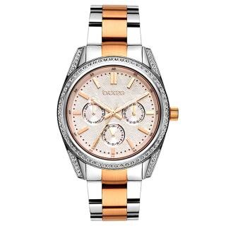 ΡΟΛΟΙ BREEZE 712201.4 BREEZE Floris Crystals Two Tone Stainless Steel Bracelet