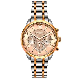 ΡΟΛΟΙ BREEZE 712211.4 BREEZE Myrina Crystals Chronograph Two Tone Stainless Steel Bracelet