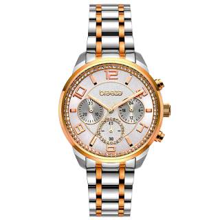 ΡΟΛΟΙ BREEZE 712211.6 BREEZE Myrina Crystals Chronograph Two Tone Stainless Steel Bracelet