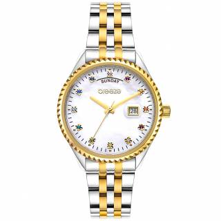 ΡΟΛΟΙ BREEZE 712251.1 BREEZE Glacier Swarovski Two Tone Stainless Steel Bracelet