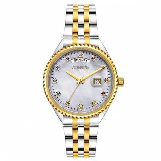 ΡΟΛΟΙ BREEZE 712251.2 BREEZE Glacier Swarovski Two Tone Stainless Steel Bracelet