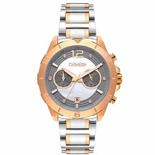 ΡΟΛΟΙ BREEZE 712281.4 BREEZE Prestinia Swarovski Chronograph Two Tone Stainless Steel Bracelet