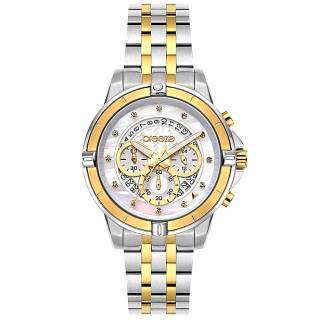 ΡΟΛΟΙ BREEZE 712311.2 BREEZE Divinia Crystals Chronograph Two Tone Stainless Steel Bracelet