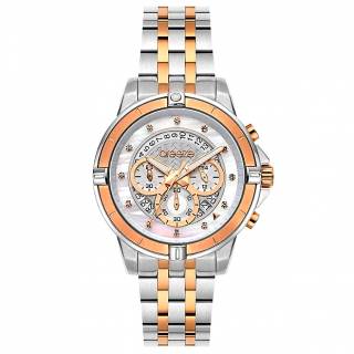 ΡΟΛΟΙ BREEZE 712311.4 BREEZE Divinia Crystals Chronograph Two Tone Stainless Steel Bracelet