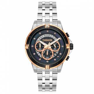 ΡΟΛΟΙ BREEZE 712311.6 BREEZE Divinia Crystals Chronograph Silver Stainless Steel Bracelet