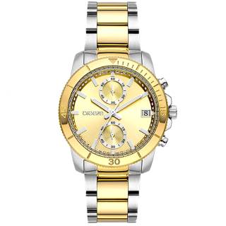 ΡΟΛΟΙ BREEZE 712391.2 BREEZE Sparkly Crystals Chronograph Two Tone Stainless Steel Bracelet