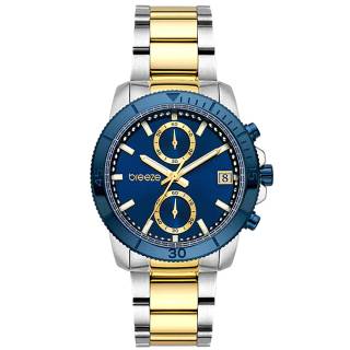 ΡΟΛΟΙ BREEZE 712391.3 BREEZE Sparkly Crystals Chronograph Two Tone Stainless Steel Bracelet