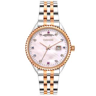 ΡΟΛΟΙ BREEZE 712401.4 BREEZE Glacier Swarovski Two Tone Stainless Steel Bracelet