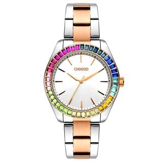 ΡΟΛΟΙ BREEZE 712411.1 BREEZE Prismatic Crystals Two Tone Stainless Steel Bracelet