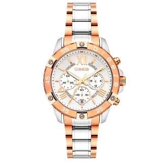 ΡΟΛΟΙ BREEZE 712441.1 BREEZE Spectacolo Swarovski Chronograph Two Tone Stainless Steel Bracelet