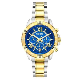 ΡΟΛΟΙ BREEZE 712441.3 BREEZE Spectacolo Swarovski Chronograph Two Tone Stainless Steel Bracelet