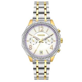 ΡΟΛΟΙ BREEZE  712451.1 BREEZE Crystal Swarovski Dual Time Two Tone Stainless Steel Bracelet