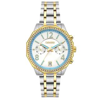 ΡΟΛΟΙ BREEZE  712451.3 BREEZE Crystal Swarovski Dual Time Two Tone Stainless Steel Bracelet