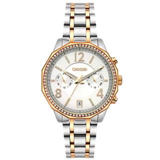 ΡΟΛΟΙ BREEZE  712451.7 BREEZE Crystal Swarovski Dual Time Two Tone Stainless Steel Bracelet