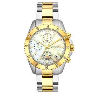 ΡΟΛΟΙ BREEZE  712461.2 BREEZE Obsession Swarovski Chronograph Two Tone Stainless Steel Bracelet