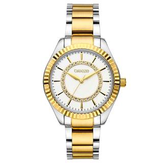 ΡΟΛΟΙ BREEZE  712471.1 BREEZE Magnificent Swarovski Two Tone Stainless Steel Bracelet