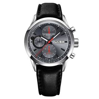 Ρολόι RAYMOND WEIL 7730-STC-60112 RAYMOND WEIL Geneve Freelancer Automatic Black Leather Strap