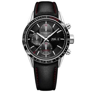 Ρολόι RAYMOND WEIL 7731-SC1-20621 RAYMOND WEIL Freelancer Automatic Chronograph Black Leather Strap