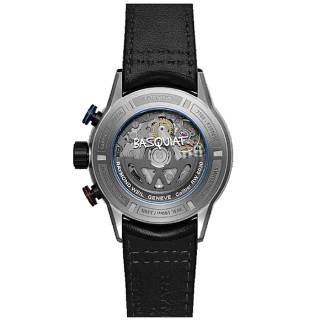 Ρολόι RAYMOND  7780-TIC-JMB01 RAYMOND WEIL x Basquiat Bi-Compax Automatic Chronograph Black Leather Strap Special Edition